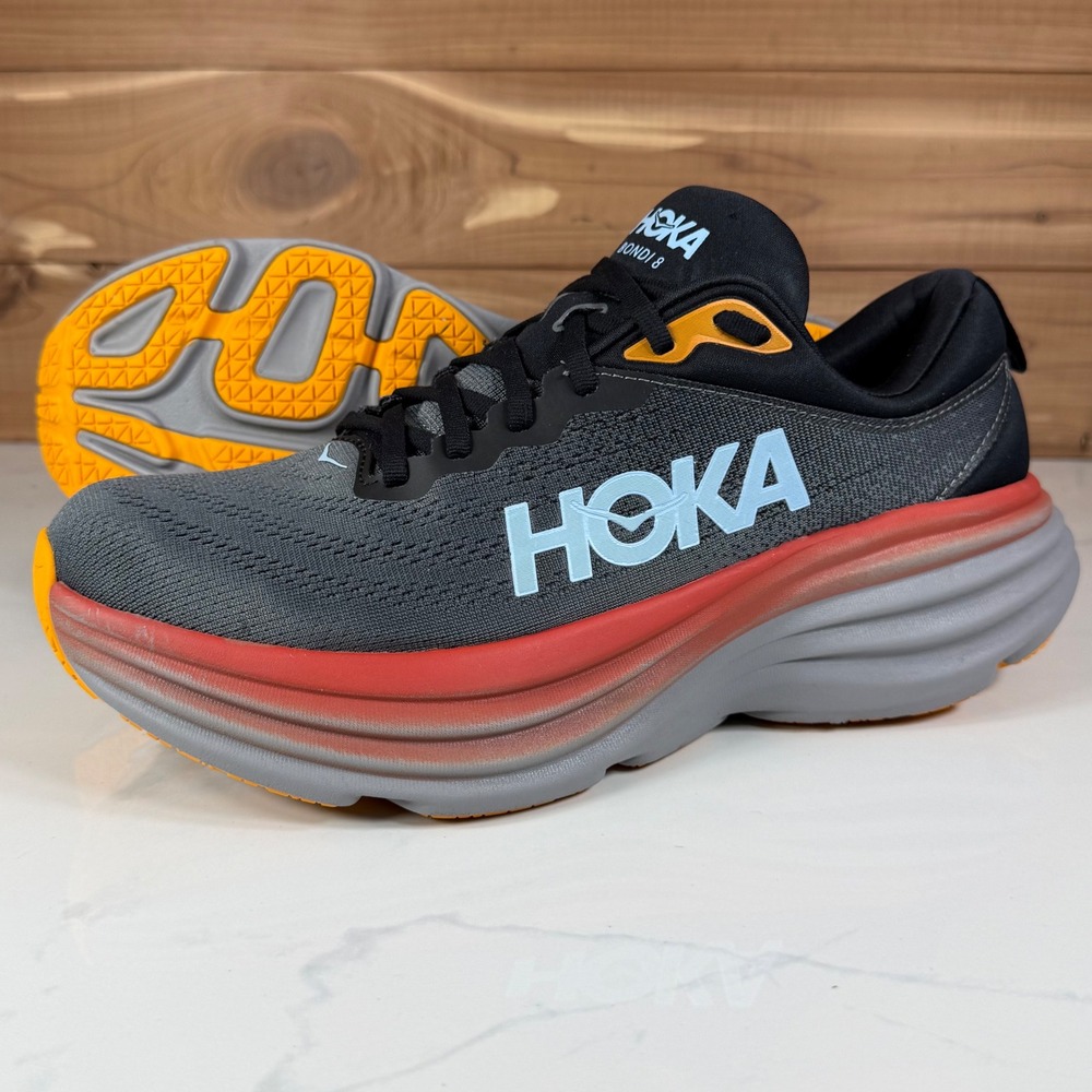 Hoka One One Bondi 8 Running Shoes Anthracite Castlerock 1123202 Mens 9.5 D